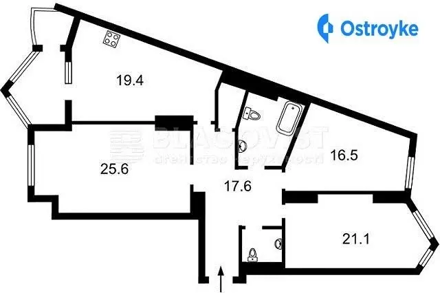 3-кімнатна квартира, 116 м², вул. Богдана Хмельницького, 58а, Київ — фото 2