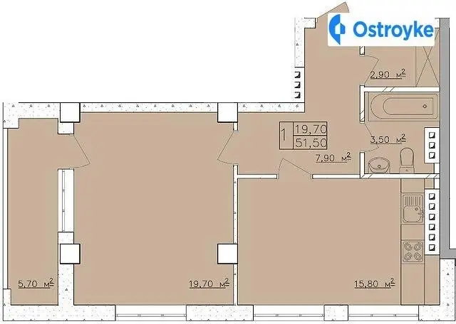 Продаж 1-кімнатної квартири, 51 м², Одеса — фото 3