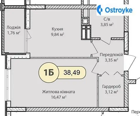 1-комнатная квартира, 38 м², пров. Достоєвського, Ирпень
