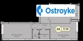 2-комнатная квартира, 57 м², пров. Достоєвського, Ирпень