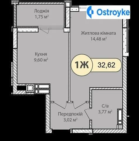 1-кімнатна квартира, 32 м², пров. Достоєвського, Ірпінь — фото 1
