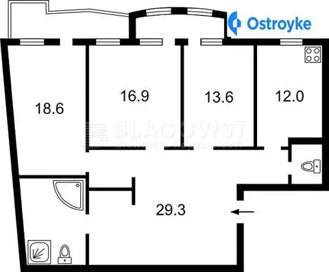 3-кімнатна квартира, 107 м², вул. Гоголівська, 43, Київ