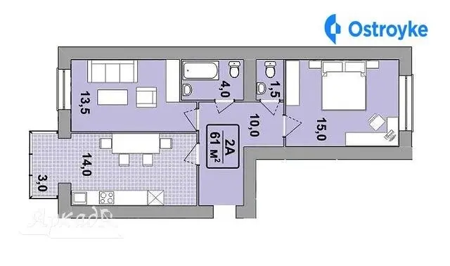 Продаж 2-кімнатної квартири, 61 м², Івано-Франківськ — фото 2