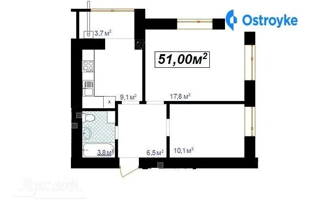 Продаж 2-кімнатної квартири, 51 м², Івано-Франківськ — фото 1