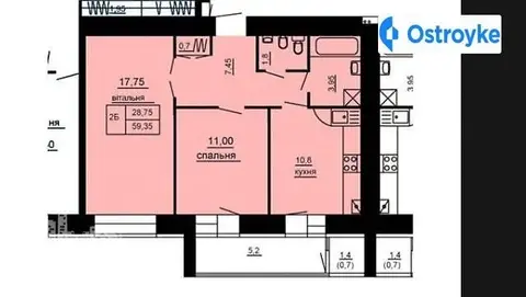 2-комнатная квартира, 60 м², просп. Степана Бандери, Тернополь