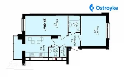 Продажа 2-комнатной квартиры, 60 м², Ивано-Франковск