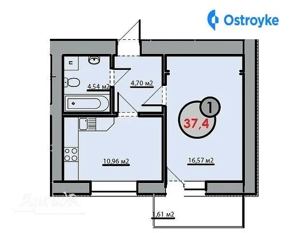 Продаж 1-кімнатної квартири, 37 м², Івано-Франківськ — фото 1