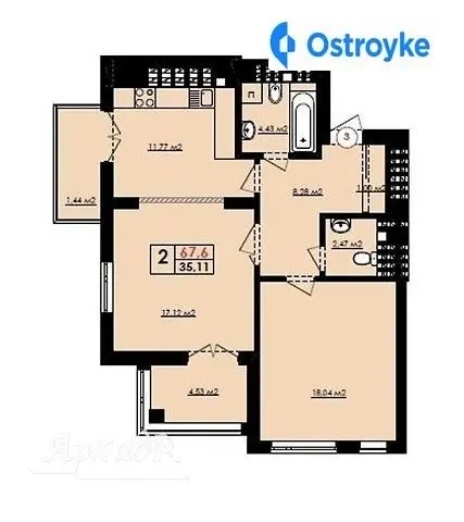 Продаж 2-кімнатної квартири, 68 м², Івано-Франківськ — фото 2
