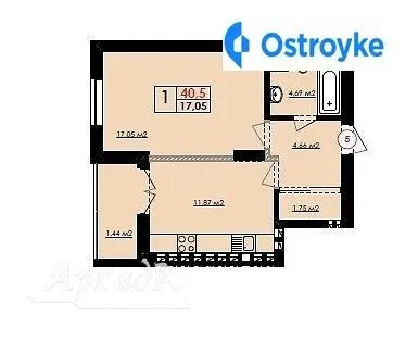 Продаж 1-кімнатної квартири, 41 м², Івано-Франківськ — фото 1