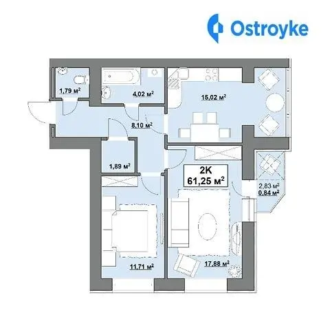 Продаж 2-кімнатної квартири, 61 м², Івано-Франківськ — фото 2