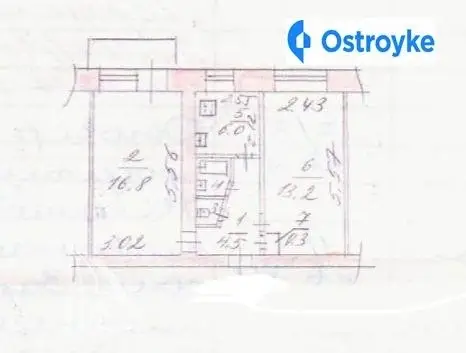 2-комнатная квартира, 43 м², вул. Руставі, Запорожье