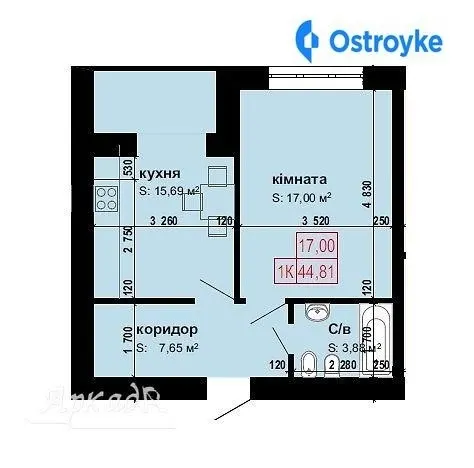 Продаж 1-кімнатної квартири, 45 м², Івано-Франківськ — фото 1