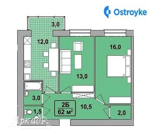 Продаж 1-кімнатної квартири, 62 м², Івано-Франківськ — фото 2