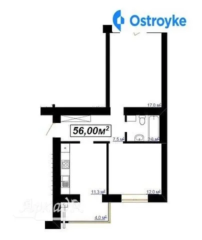 Продаж 2-кімнатної квартири, 56 м², Івано-Франківськ — фото 1