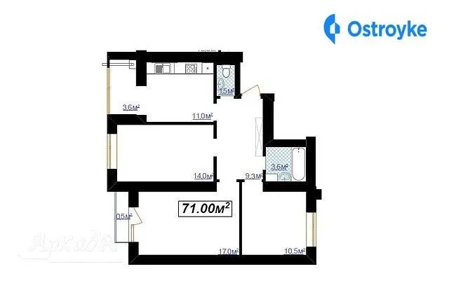 Продаж 3-кімнатної квартири, 71 м², Івано-Франківськ — фото 1