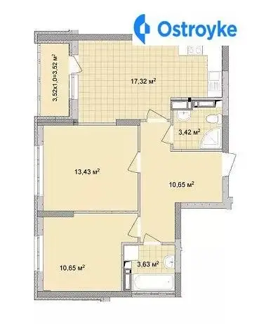 2-кімнатна квартира, 63 м², вул. Олени Пчілки, 3, Київ