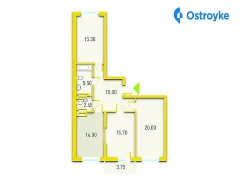 3-кімнатна квартира, 89 м², вул. Баггоутовська, Київ