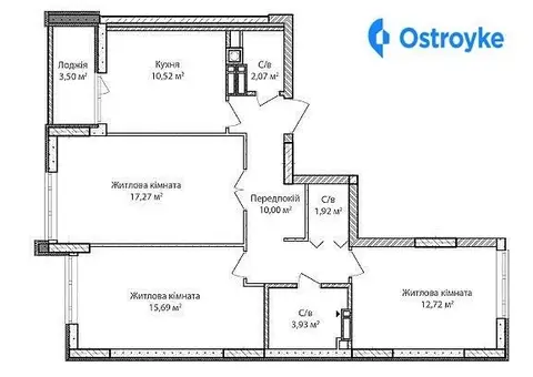 3-комнатная квартира, 74 м², пров. Достоєвського, Ирпень