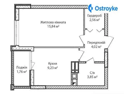 1-комнатная квартира, 35 м², пров. Достоєвського, Ирпень