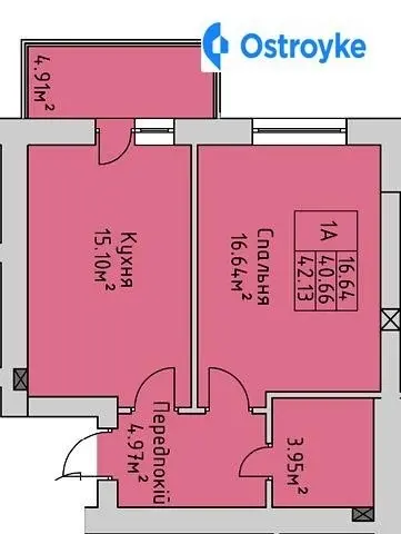 Продаж 1-кімнатної квартири, 42 м², Івано-Франківськ — фото 2