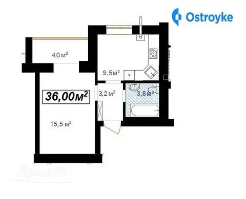 Продажа 1-комнатной квартиры, 36 м², Ивано-Франковск