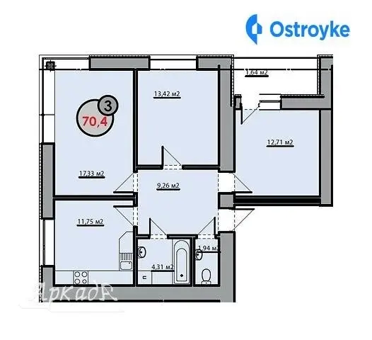 Продаж 3-кімнатної квартири, 70 м², Івано-Франківськ — фото 3