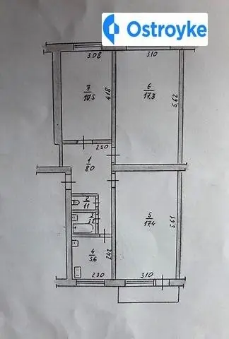3-комнатная квартира, 64 м², вул. Чапаева, Житомир