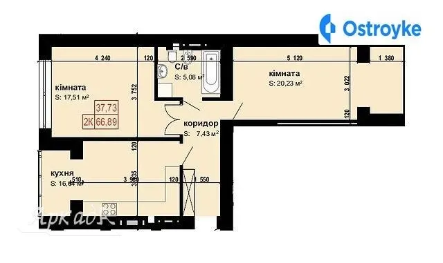 Продаж 2-кімнатної квартири, 66 м², Івано-Франківськ — фото 1