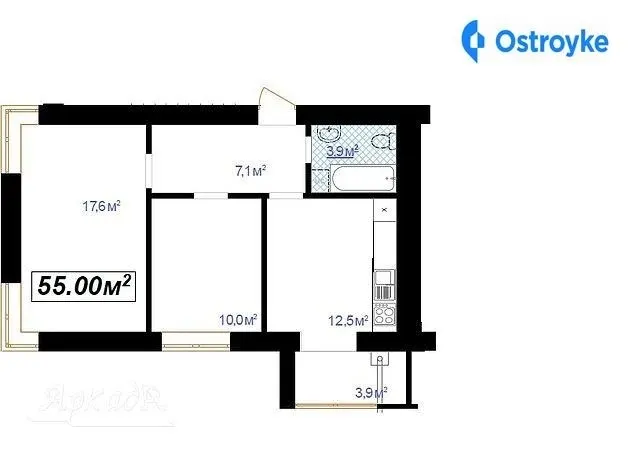 Продаж 1-кімнатної квартири, 55 м², Івано-Франківськ — фото 1