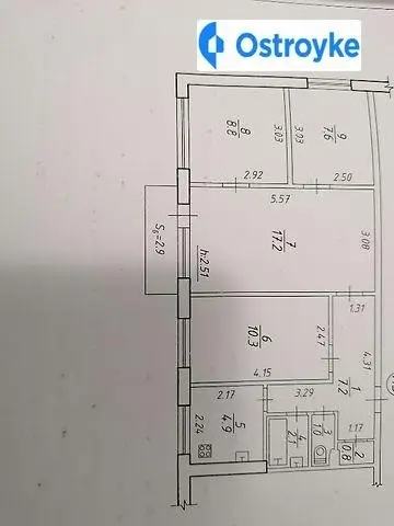 4-комнатная квартира, 62 м², вул. Екатерини Зеленко, 3, Сумы