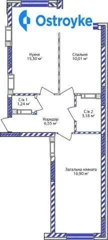2-комнатная квартира, 53 м², вул. Чехова, Ирпень
