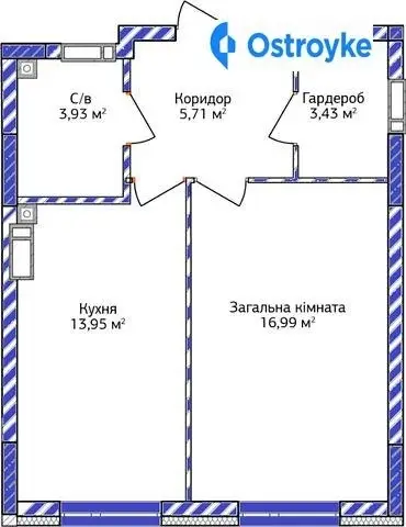 1-комнатная квартира, 44 м², вул. Чехова, Ирпень