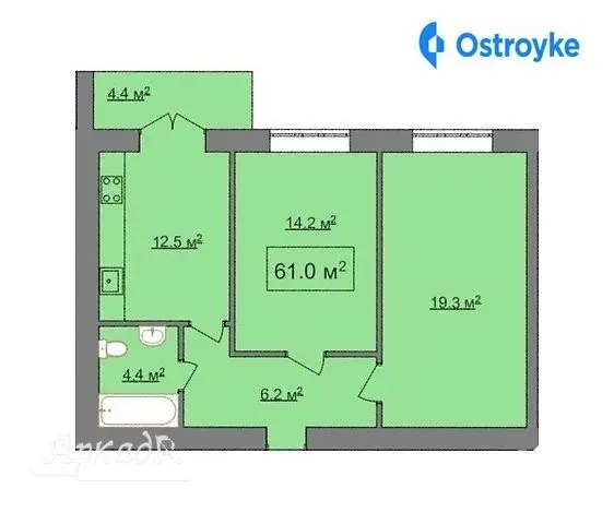 Продаж 2-кімнатної квартири, 61 м², Івано-Франківськ — фото 3