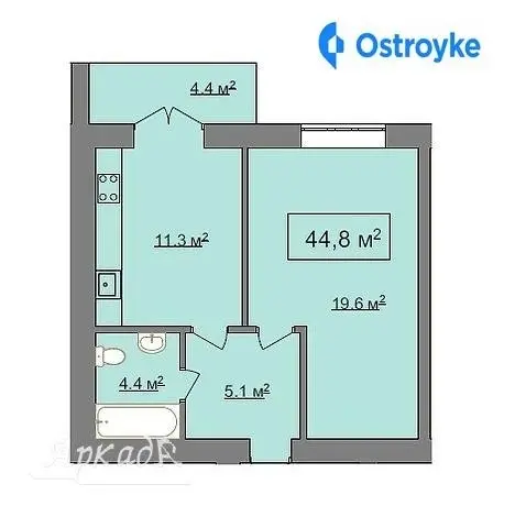 Продаж 1-кімнатної квартири, 44 м², Івано-Франківськ — фото 3