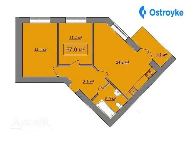 Продаж 2-кімнатної квартири, 67 м², Івано-Франківськ — фото 2