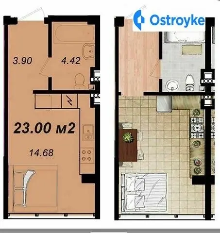 Продаж 1-кімнатної квартири, 23 м², Одеса — фото 2