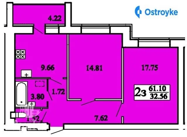 Продаж 2-кімнатної квартири, 61 м², Хмельницький — фото 3