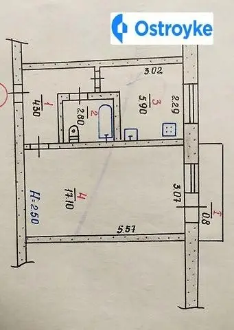 1-комнатная квартира, 31 м², вул. Кюрі, 1, Кривой Рог