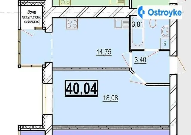 1-кімнатна квартира, 40 м², вул. генерала Якова Гандзюка, Вінниця — фото 2