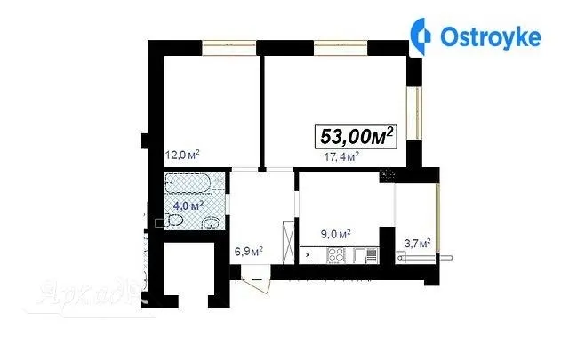 Продаж 2-кімнатної квартири, 53 м², Івано-Франківськ — фото 1