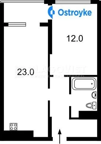 Продаж 1-кімнатної квартири, 58 м², Київ — фото 1