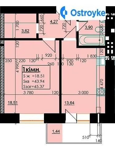 Продаж 1-кімнатної квартири, 45 м², Івано-Франківськ — фото 2