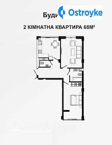 2-кімнатна квартира, 68 м², вул. Хіміків, Івано-Франківськ