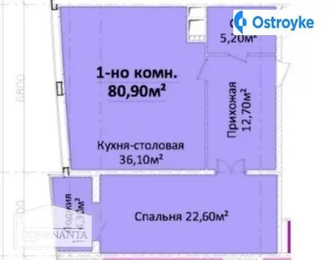 2-комнатная квартира, 81 м², вул. Новоберегова, Одесса