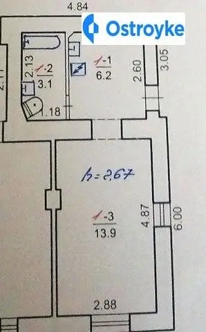 1-кімнатна квартира, 23 м², вул. Воздушна, Львів