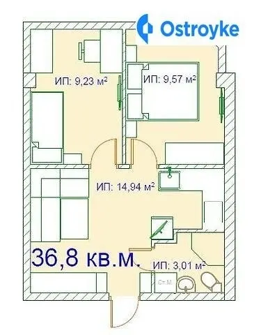 Продаж 1-кімнатної квартири, 36 м², Одеса — фото 1