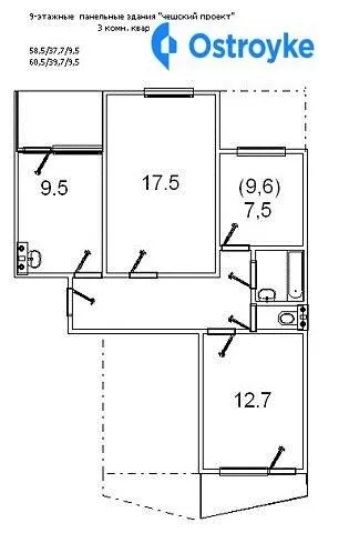 Продаж 3-кімнатної квартири, 66 м², Одеса — фото 1