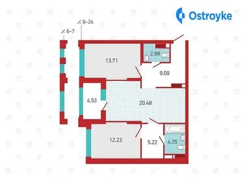 Продаж 2-кімнатної квартири, 72 м², Київ