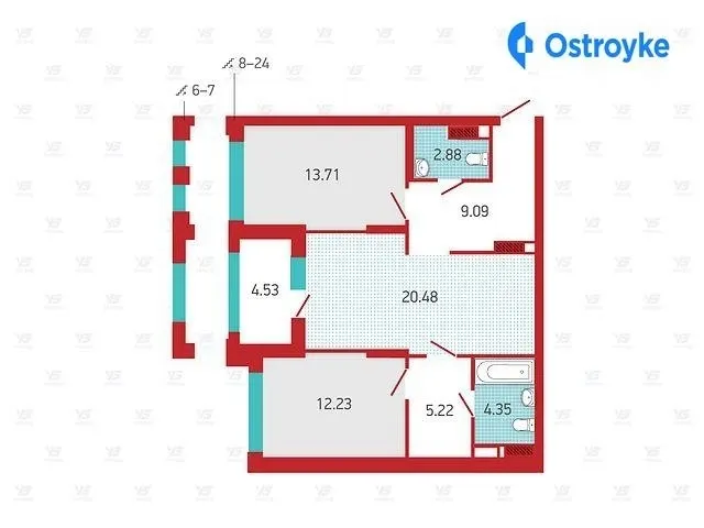 Продаж 2-кімнатної квартири, 72 м², Київ — фото 1