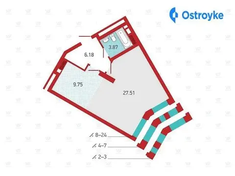 Продаж 1-кімнатної квартири, 47 м², Київ